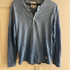 Blue indigo waffle knit Henley
